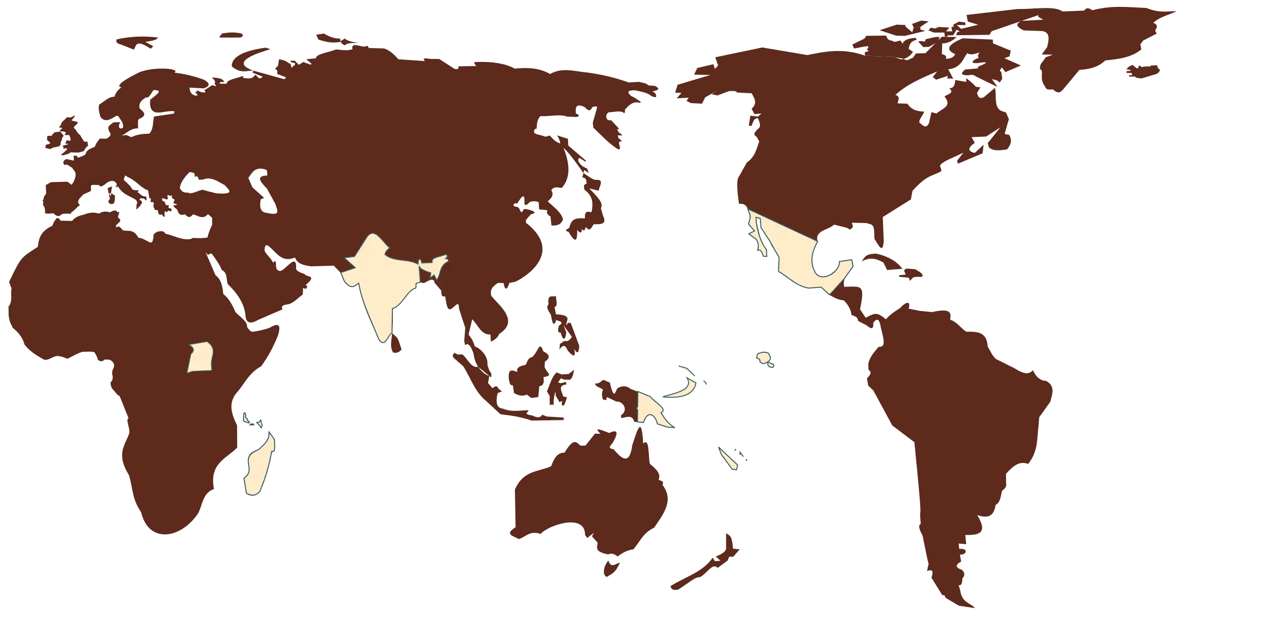 Carte du monde Vanille