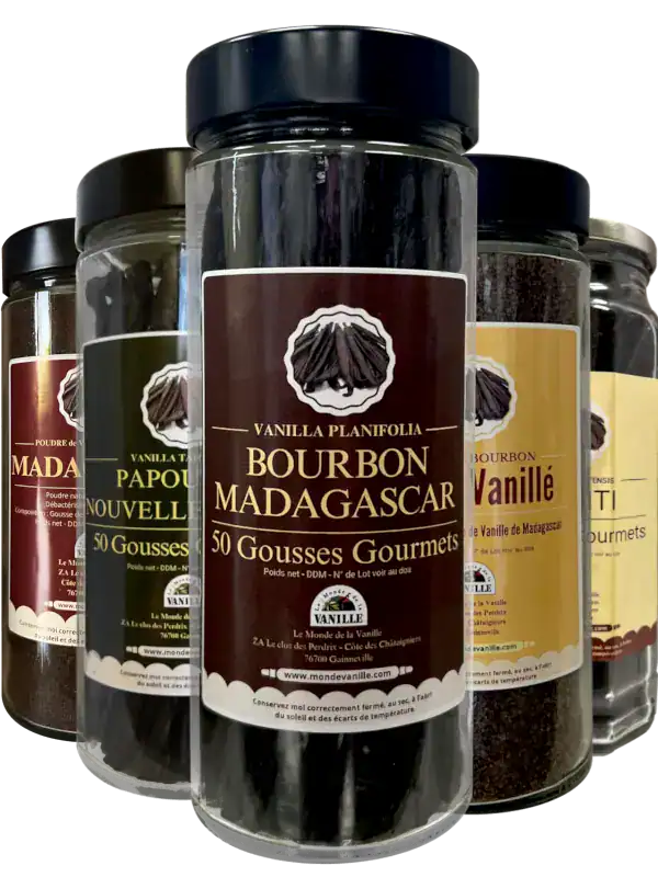 Bocal Gousse de Vanille Poudre de Vanille Sucre vanillé
