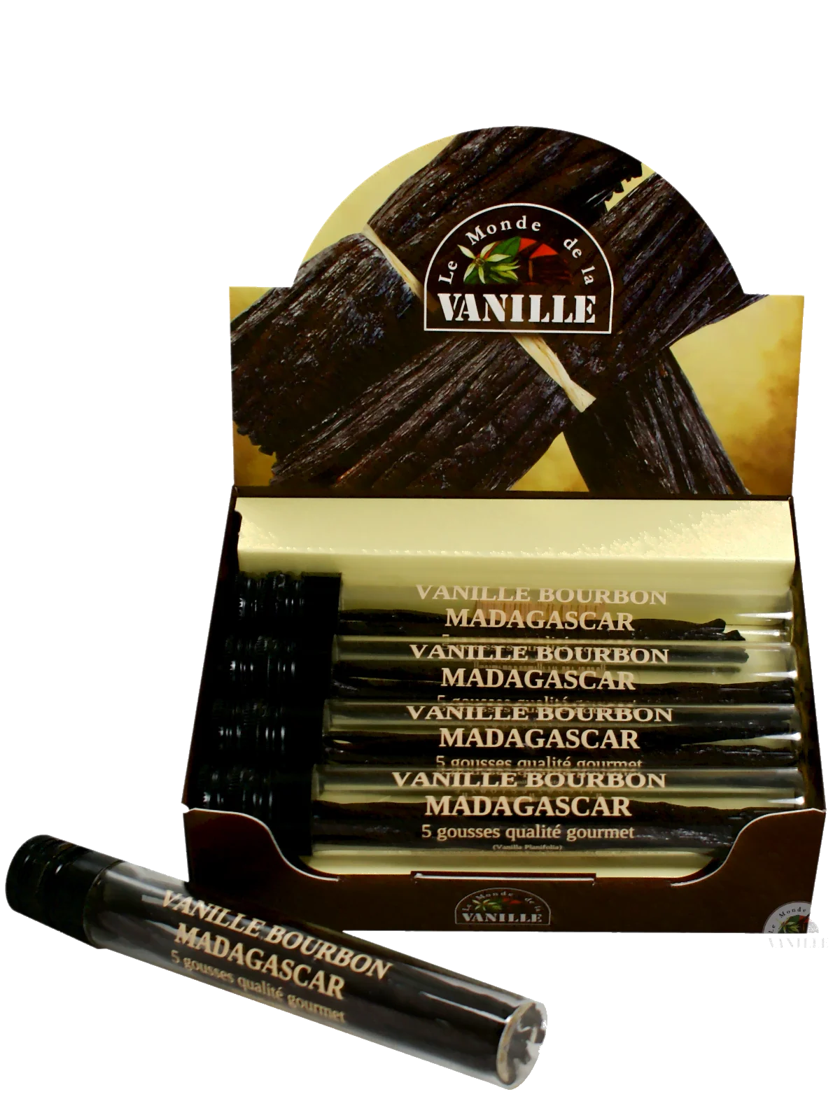 présentoir 10 tubes de vanilles madagascar le monde de la vanille