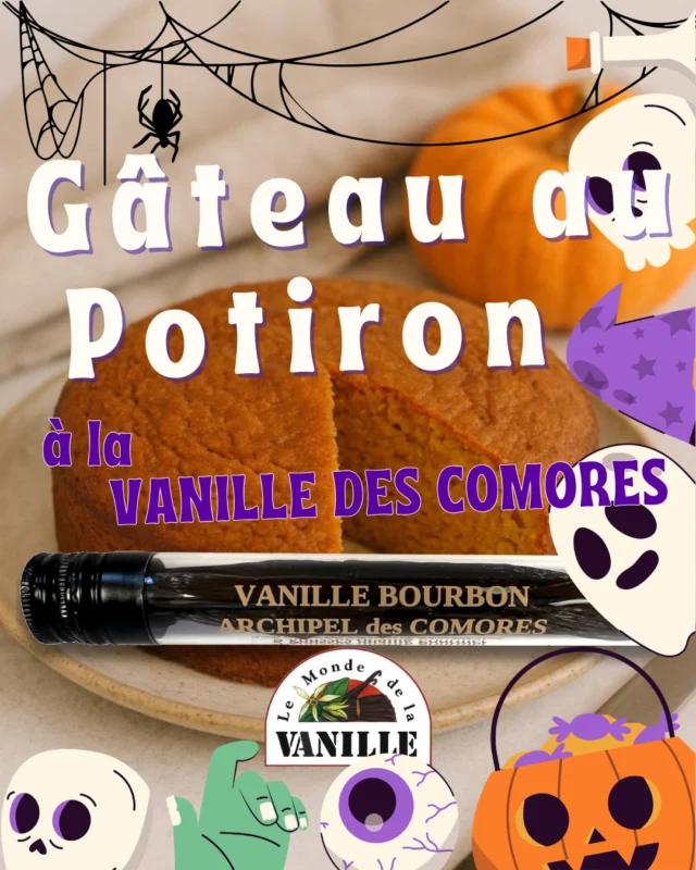 Nouvelle recette sur notre site @mondevanille ! 🎃 Gâteau au Potiron à la vanille des Comores! 
#vanille #halloween #halloween2025 #comores #gousse ##gâteau